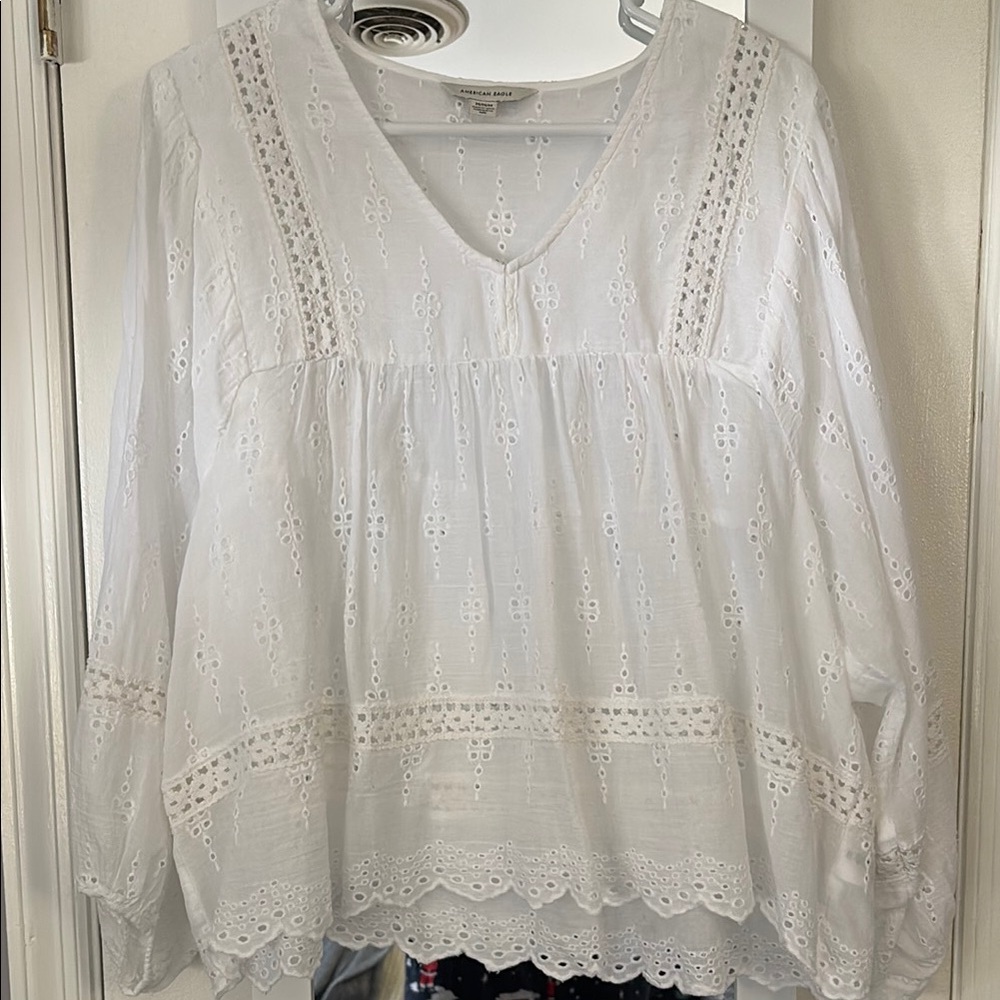 White Eyelet Blouse